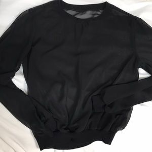 Black chiffon American apparel long sleeve (small)